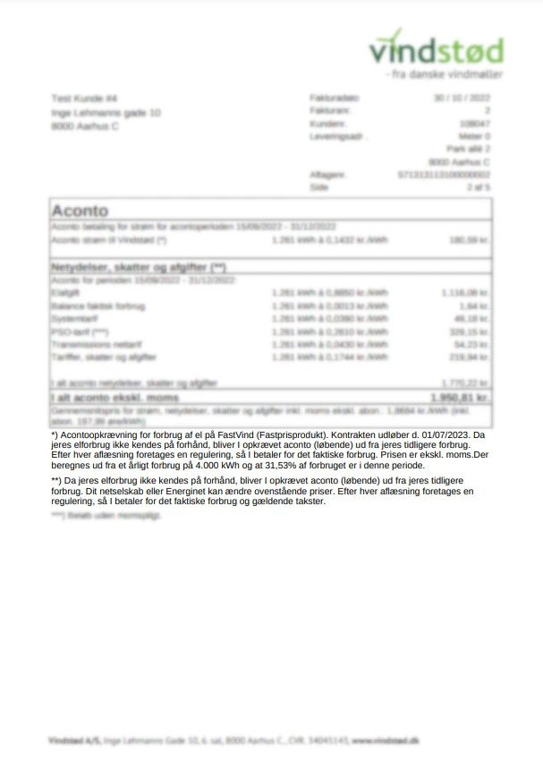 Elregning - forventet forbrug
