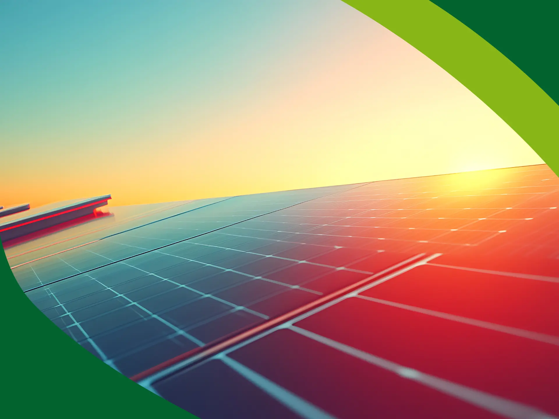 Solceller i solopgang